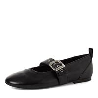 Tamaris - Dames - Ballerinas - Zwart Leder - Maat 39