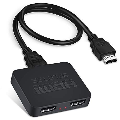 Avedio Links 4K @60HZ HDMI Splitter, Auto Schalen HDMI Splitter 1 In 2 Uit, HDMI2.0b Splitter voor dubbele monitoren (Alleen dupliceren/spiegelschermen, niet uitbreiden) Ondersteuning HDCP2.2, RGB 4: 4: 4, 18.5 Gbps, Full HD 1080P 3D