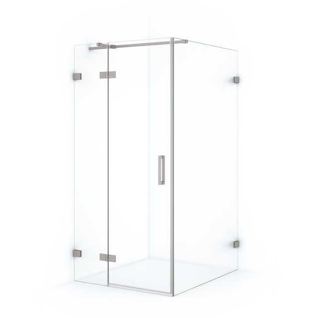 Maxaro Douchecabine Diamond 120x100cm 8mm Helder Veiligheidsglas Geborsteld RVS met Draaideur