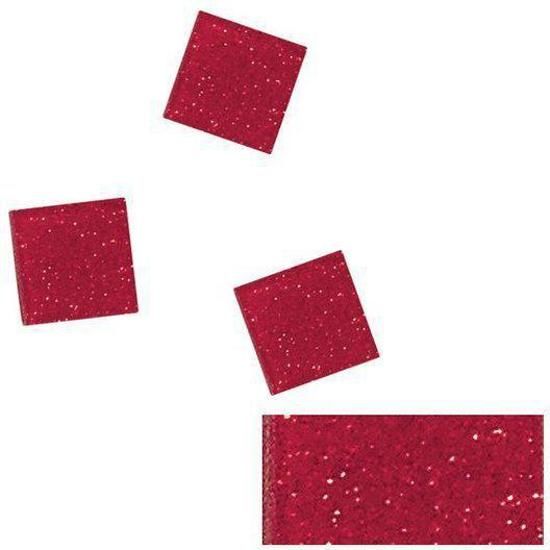 Rayher Hobby Acryl glitter mozaiek bordeaux rood 1 cm