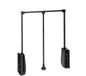 Emuca Opvouwbare garderobestang voor garderobekasten Hang, verstelbaar 600-830 mm, tot 12 kg, Staal, Zwart