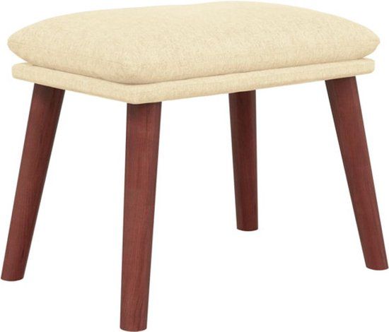 vidaXL Voetenbank 45x29,5x35 cm Stof Crèmekleurig
