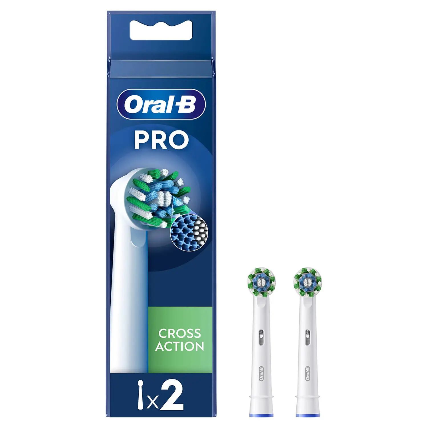 Oral-B CrossAction Opzetborstels - 2 stuks - Wit