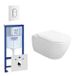 Villeroy & Boch Subway 2.0 ensemble de toilettes composé d'un réservoir encastré, d'une cuvette de toilette, d'un abattant de toilette et d'une plaque de commande - chrome (blanc)