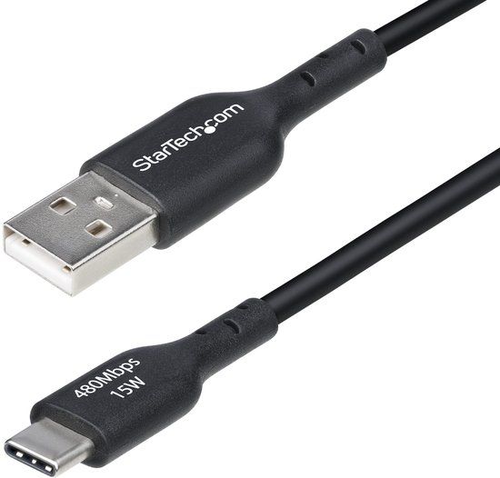StarTech.com 1m USB-A naar USB-C Laadkabel, Zwart