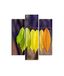 Homemania Wandafbeelding, motief "Le World de la Color", 3 stuks, natuur, voor woonkamer, slaapkamer, meerkleurig, 57 x 0,3 x 60 cm, HM203MDF262, MDF