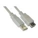 USB 2.0-kabel, type AM-AH, beige, 1,8 m
