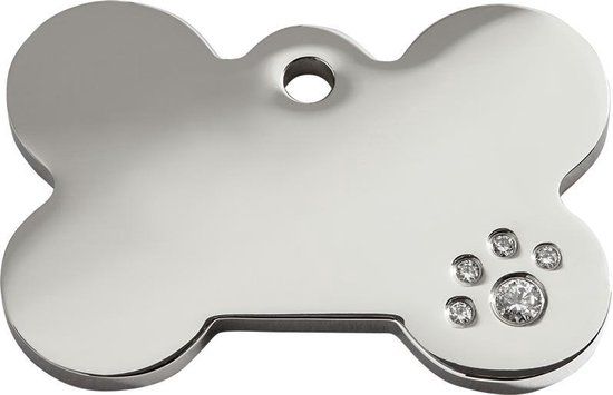 Red Dingo Hondenpenning - maat S - bot met Swarovski - RVS