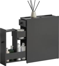 [en.casa] Niskast badkamerkast met 2 lades 58x16x48 cm donkergrijs