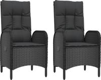 vidaXL Tuinstoelen 2 stuks poly rattan zwart