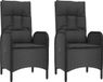 vidaXL Fauteuils de jardin 2 pièces poly rotin noir