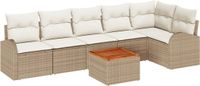 vidaXL Tuinbank Beige en Crème Polyrotan