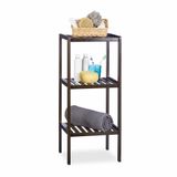Relaxdays Badkamerrek - Bamboe - 3 Etages - Donkerbruin