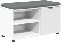 vidaXL Hallenbank met kussen effen wit 80 x 38 x 46 cm