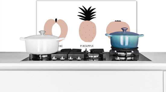 Keuken Spatscherm - Fruit - Pastel - Peer - 60x30 cm - Aluminium