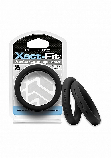 PerfectFitBrand #21 Xact-Fit Cockring 2-Pack - Black