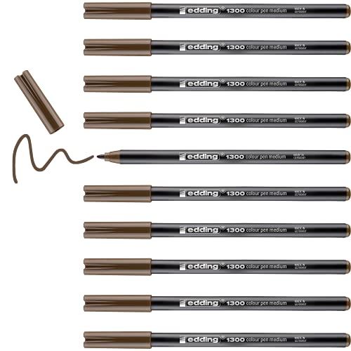Edding e-1300 viltstiften - Ronde punt - 2 mm - Sepia - 5 stuks
