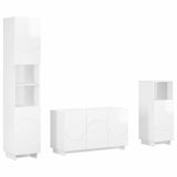 vidaXL Badkamerkast set 3 st Hoogglans Wit Bewerkt hout