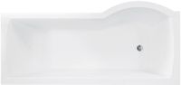 Badland INSPIRO douchebad 160x70 cm links wit met douchewand en styropor ombouw