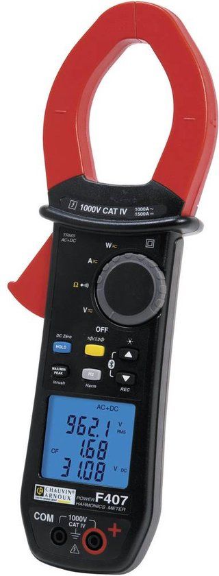 Chauvin Arnoux F407 Stroomtang Digitaal Datalogger CAT IV 1000 V Weergave (counts): 10000