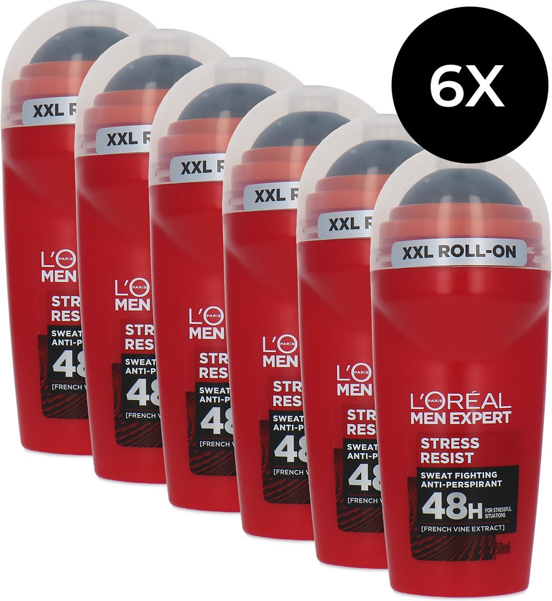 L'Oréal L'Oréal Men Expert Stress Resist Deo Roller - 6 x 50 ml