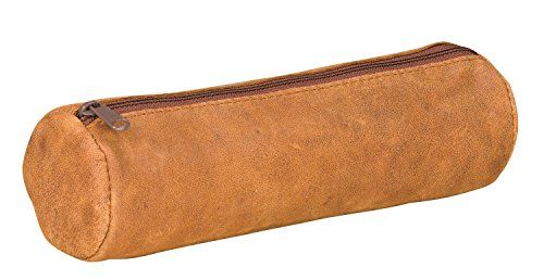 Elba 400033035 etui, rond, leer, 22 x diameter 6 cm, vintage