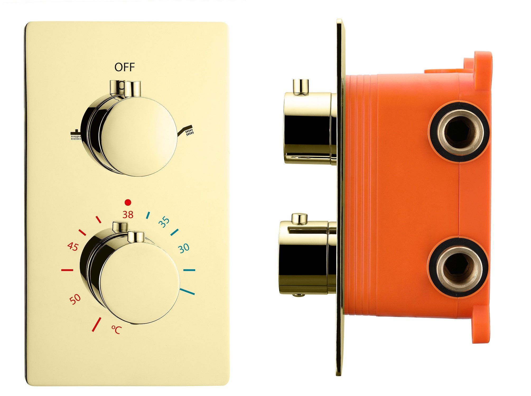 Best Design Nancy Inbouw Thermostaatkraan Rond Mat Goud 2 Greeps