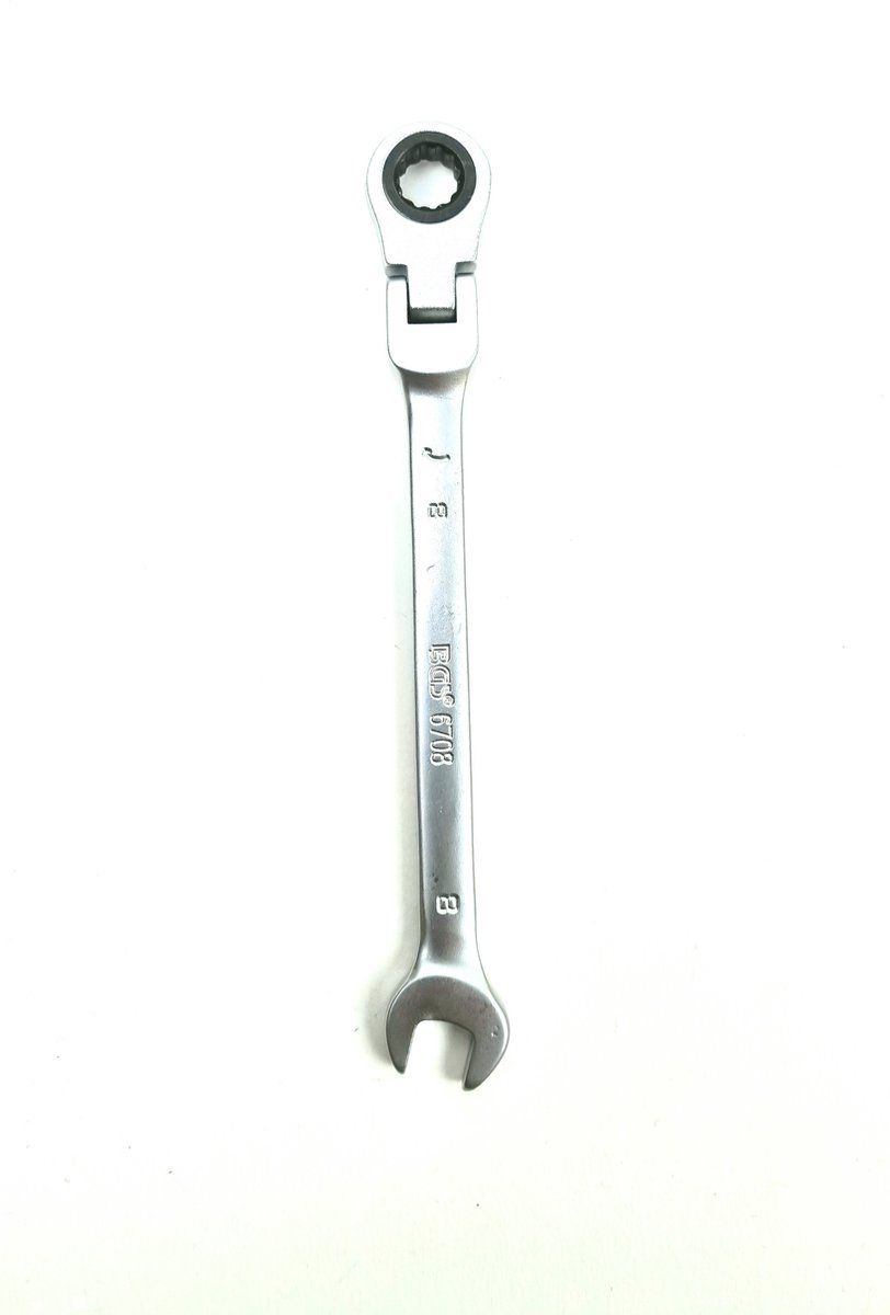 BGS technic BGS Ring Ratel Steeksleutel 8mm met kantelbare kop