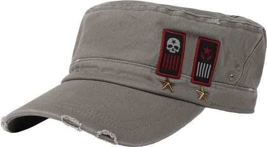 Rock Rebel by EMP olijfgroene legerpet met print, patches en studs - Heren - Standard