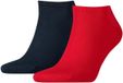 Tommy Hilfiger Herensokken Sneaker Dubbelpak Zwart, marineblauw/rood, 39-42 EU