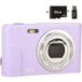 Aiorber Appareil photo numérique portable, compact 32 Go, facile à utiliser, 48 MP, écran HD, objectif zoom, écran IPS, violet