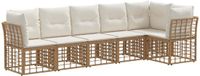 vidaXL - Tuinbank - Set - poly - rattan - Naturel - 4 zitplekken