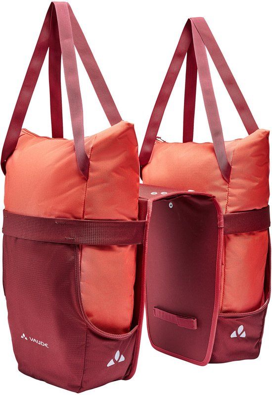 VAUDE TwinShopper Enkele Fietstas - Hotchili - Waterdicht - 44L - Achter - Unisex