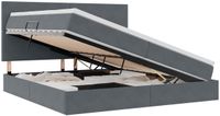 vidaXL - LED - opbergbed - met - matras - Donkergrijs - 200 - x - 200 - cm - Fluweel