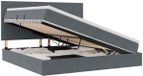vidaXL - LED - opbergbed - met - matras - Donkergrijs - 200 - x - 200 - cm - Fluweel