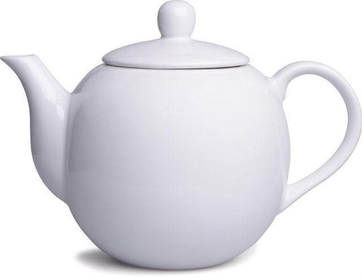 Porseleinen witte theepot 1.1 L - 16 x 18 cm