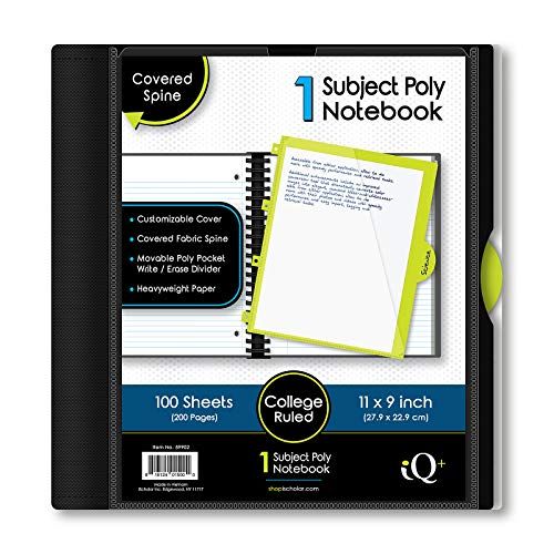 iScholar iQ 1-Subject Notebook - College Ruled - 100 Sheets - Assorted Colors