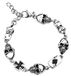 etNox hard and heavy Gambling Skull Armband zilverkleurig Roestvrij staal