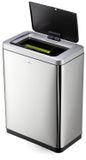 Poubelle à capteur, 2x20 litres, argenté, acier inoxydable, avec commande par capteur