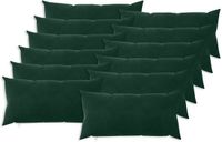 vidaXL Kussensloop 12 stuks Donkergroen 40 x 80 cm Fluweel