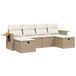 VidaXL salon de jardin 6 pièces avec coussins, beige, polyrotin