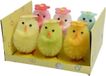 Decoris 6x stuks gekleurde paaskuikentjes met bloem 6,5 cm - Paasversiering / Paasdecoratie