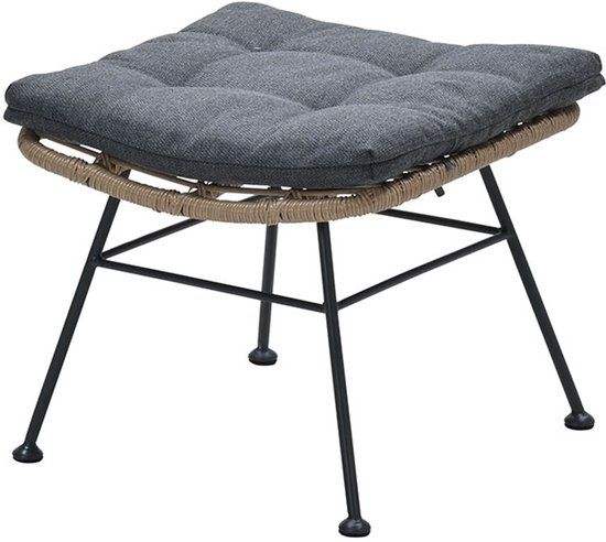 Garden Impressions Luna/Libelle Voetenbank - Natural Rotan - Mystic Grey