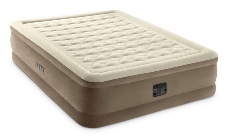 Intex Ultra Plush Queen Airbed - Double - 203 x 152 x 46 cm - With Built-in Pump - Beige