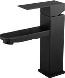 Unyqoos® Moderne eengreeps wastafelkraan met mat zwarte afwerking voor badkamer