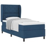 vidaXL Boxspring bed met hoofdeinde Blauw 90 x 190 cm Stof