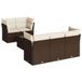 vidaXL Loungeset met kussens, polyrotan, bruin