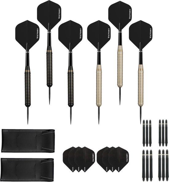 Talon Double Dart Set - 23g - Steel Tip Darts - Black/White - 2 Sets