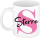Bellatio Decorations Naam mok Sterre - roze - wit - keramiek - 300 ml - cadeau beker