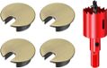 Wan GmbH 4 pièces passe-câbles de bureau, 35 mm durable bronze bureau d'ordinateur trou de câble en métal, couvercle de trou de câble rond pour bureau à domicile
